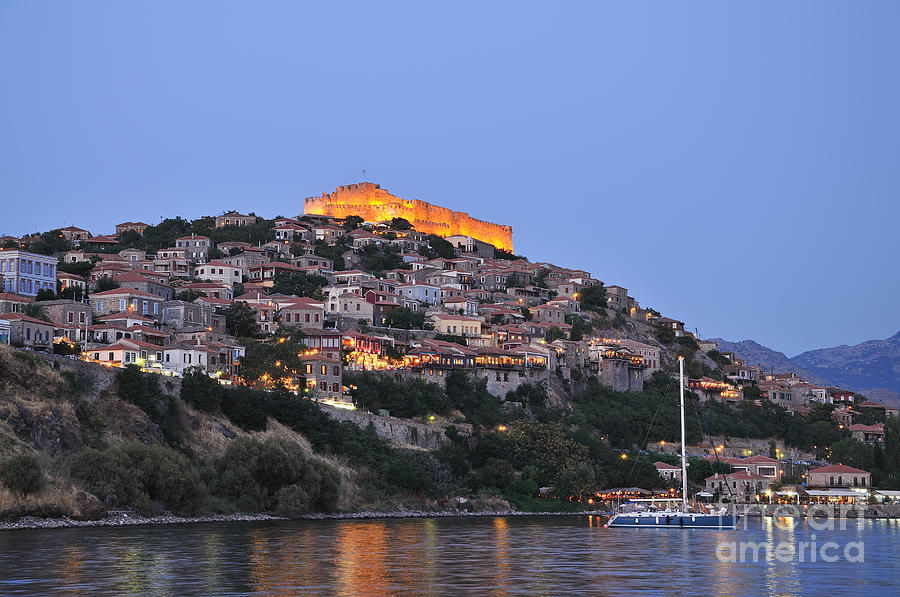 Molyvos village during dusk time #8 Photograph by George Atsametakis