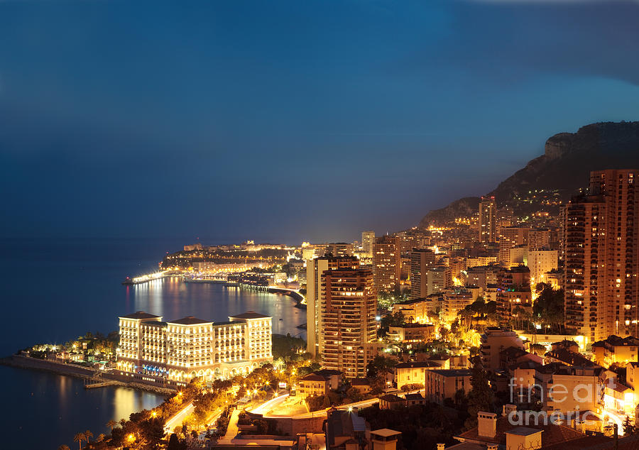 Monte Carlo cityscape at night #2 Photograph by Matteo Colombo
