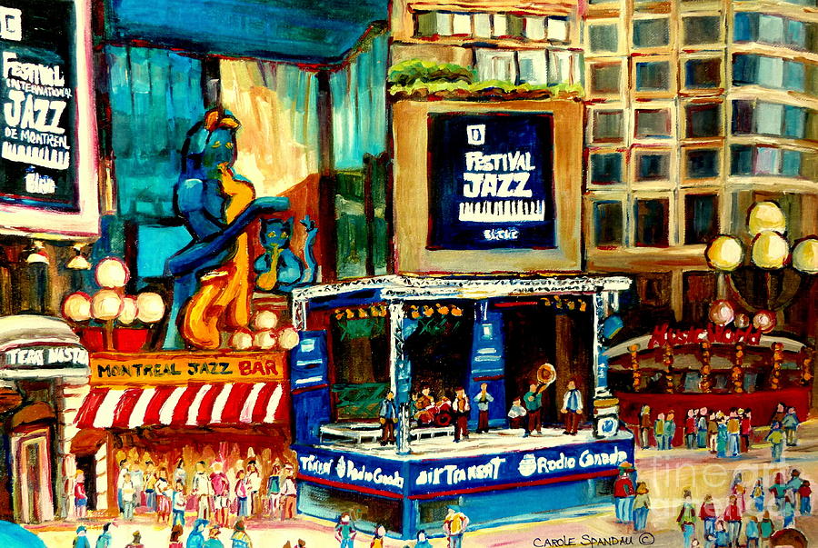 Montreal International Jazz Festival #1 Painting by Carole Spandau