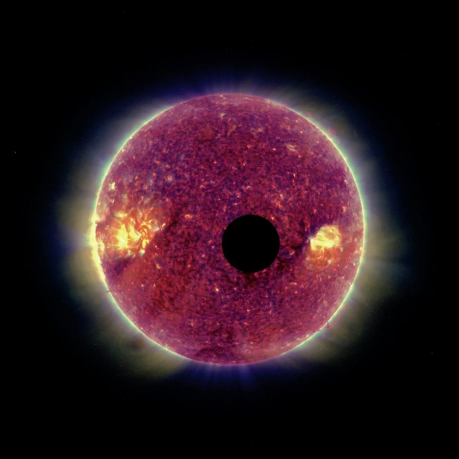 Space Photograph - Moon Transiting The Sun #2 by Nasa/science Photo Library