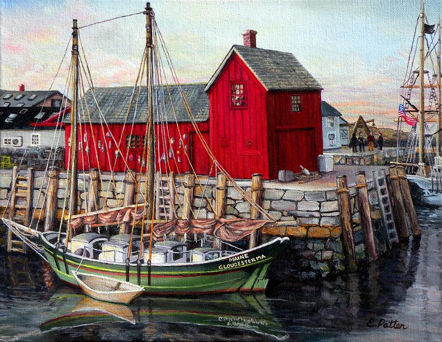 Beach Painting - Motif # 1, Rockport, MA by Eileen Patten Oliver
