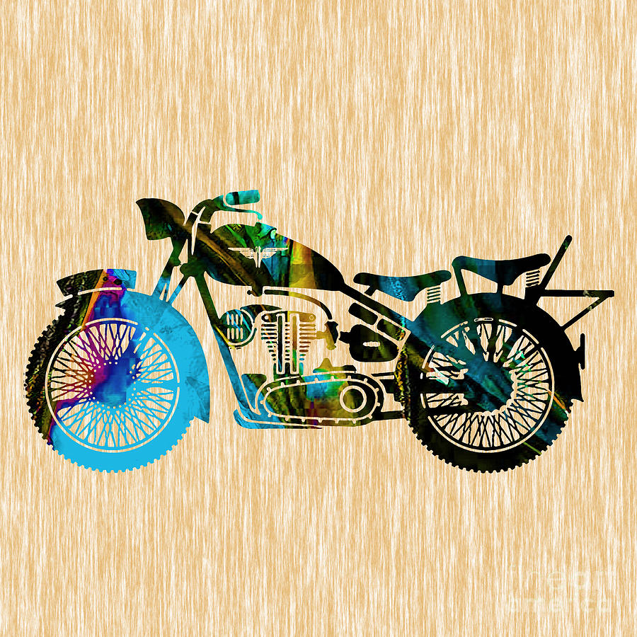 Vintage Mixed Media - Motorcycle Painting #2 by Marvin Blaine