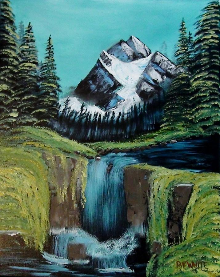 Mountain Waterfall #2 Painting by Brian White