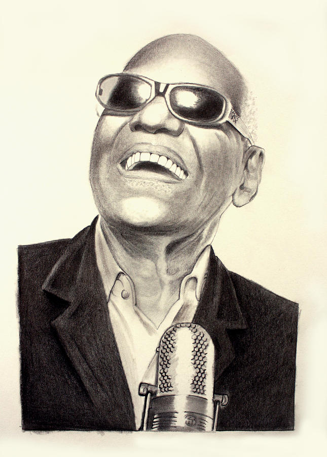 Portrait Drawing - Mr. Ray Charles #2 by Ted Castor