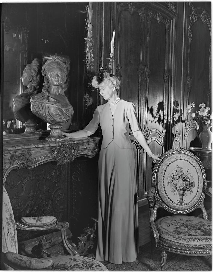 Mrs. Jacques Vanderbilt In An Ornate Room by Horst P. Horst