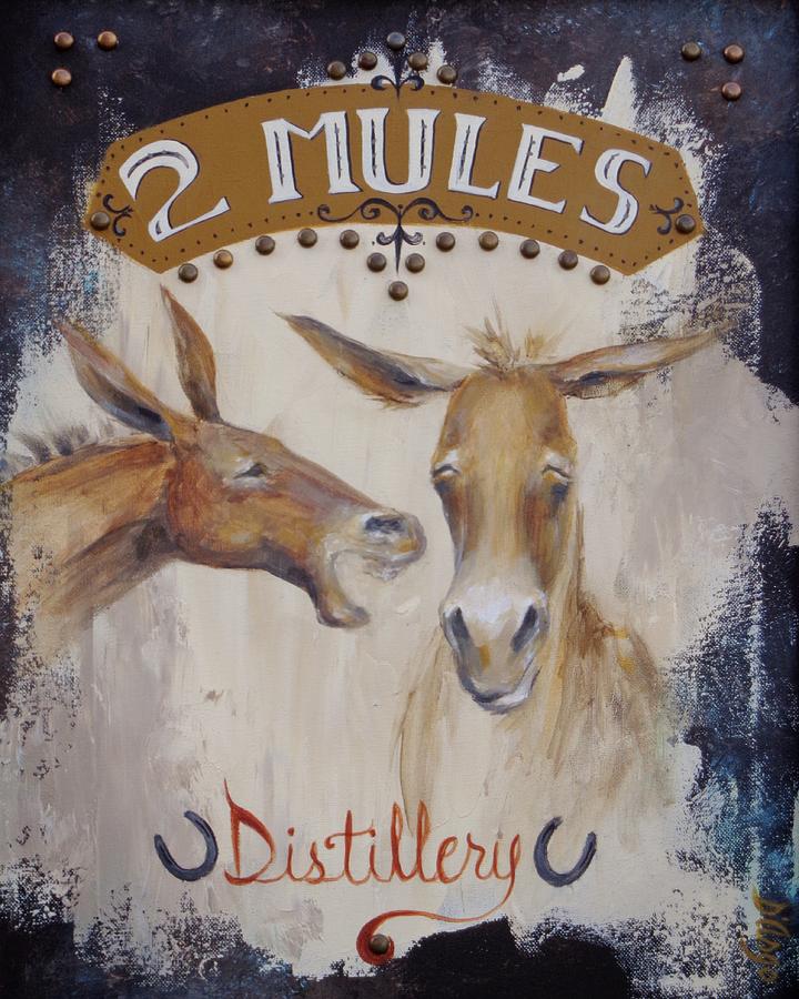 2 Mules Distillery Painting by Dina Dargo