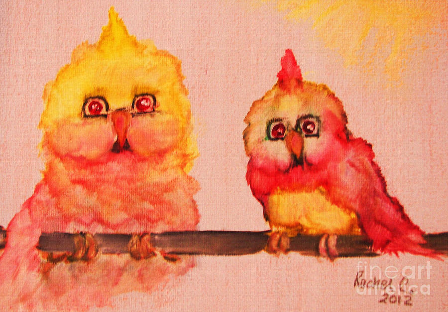Bird Painting - My Little Rays of Sunshine #2 by Rachel Carmichael