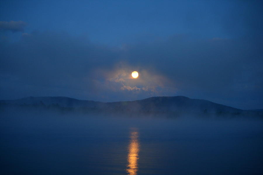 Mountain Photograph - Mystic Moon on Lake Umbagog  by Neal Eslinger