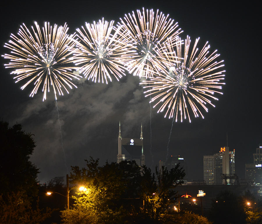 Nashville Fireworks 2014 #2 Photograph by Ally  White