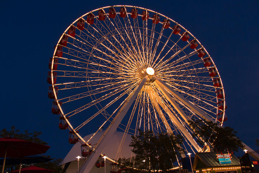 Chicago Photograph - Navy Pier Ferris Wheel #2 by Chris McCown