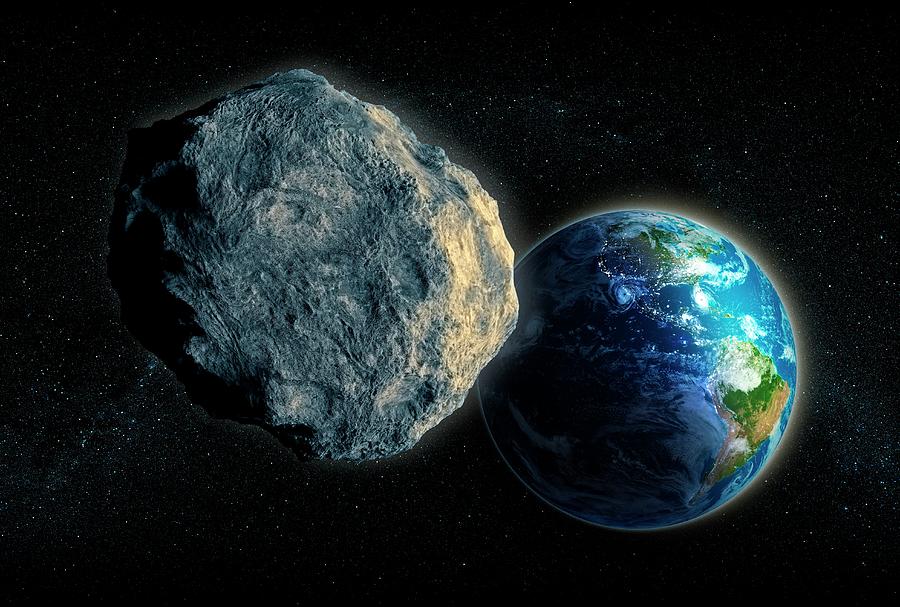 Near-earth Asteroid, Artwork #2 Digital Art by Science Photo Library - Andrzej Wojcicki