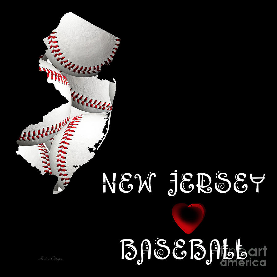 New Jersey Loves Baseball Digital Art by Andee Design