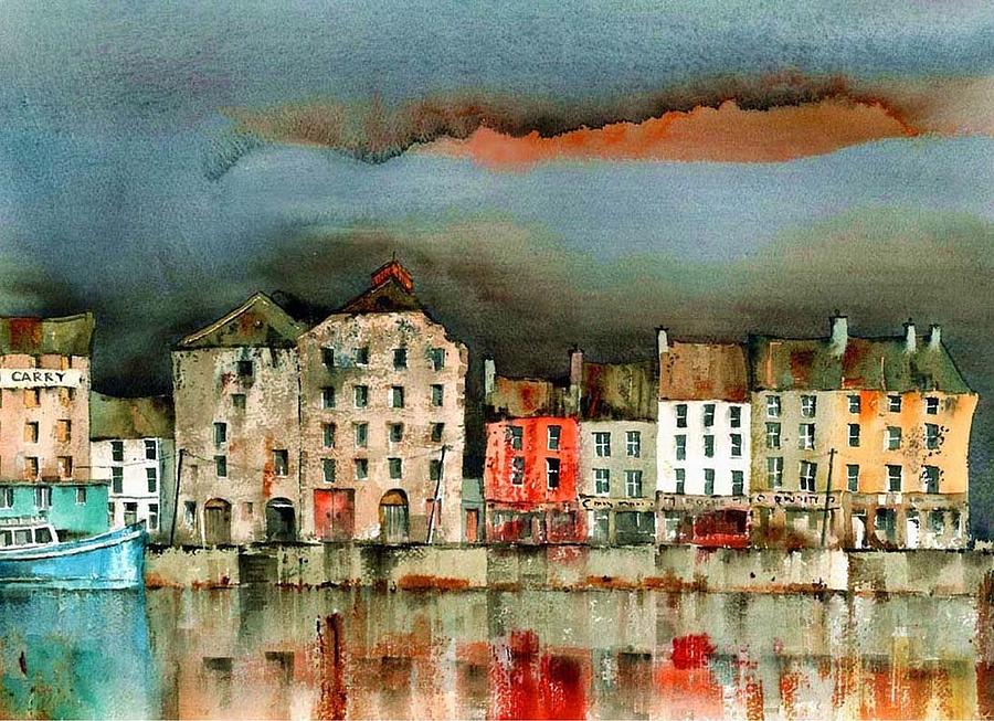 New Ross Quays  Wexford #1 Mixed Media by Val Byrne
