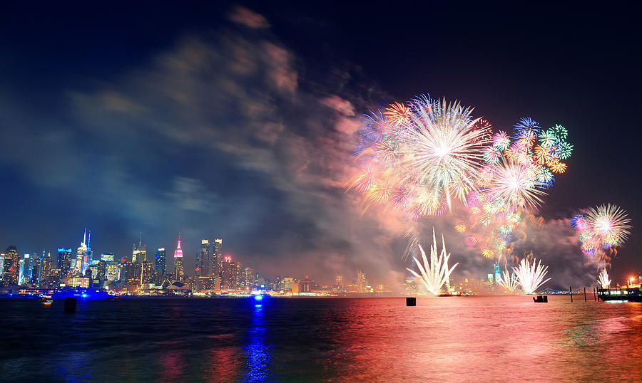 New York City fireworks #2 Photograph by Songquan Deng