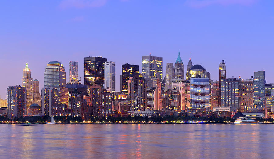 New York City Manhattan Dusk Panorama Photograph