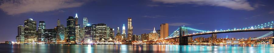 New York City Manhattan skyline panorama #2 Photograph by Songquan Deng