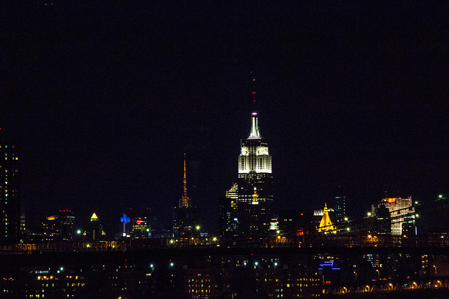 New York City night time skyline NY #2 Photograph by Susan Jensen