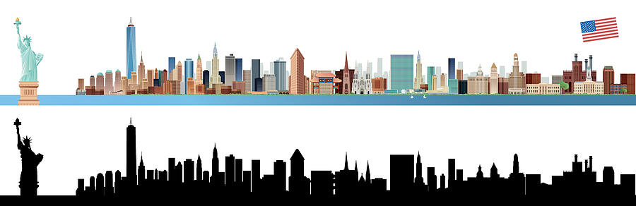 New york City Skyline #2 Drawing by Drmakkoy
