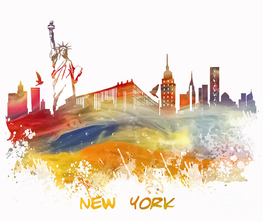 New York City Skyline #3 Digital Art by Justyna Jaszke JBJart