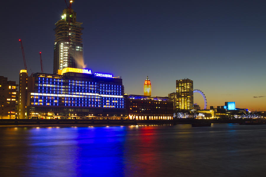 Night Oxo Tower skyline #2 Photograph by David French