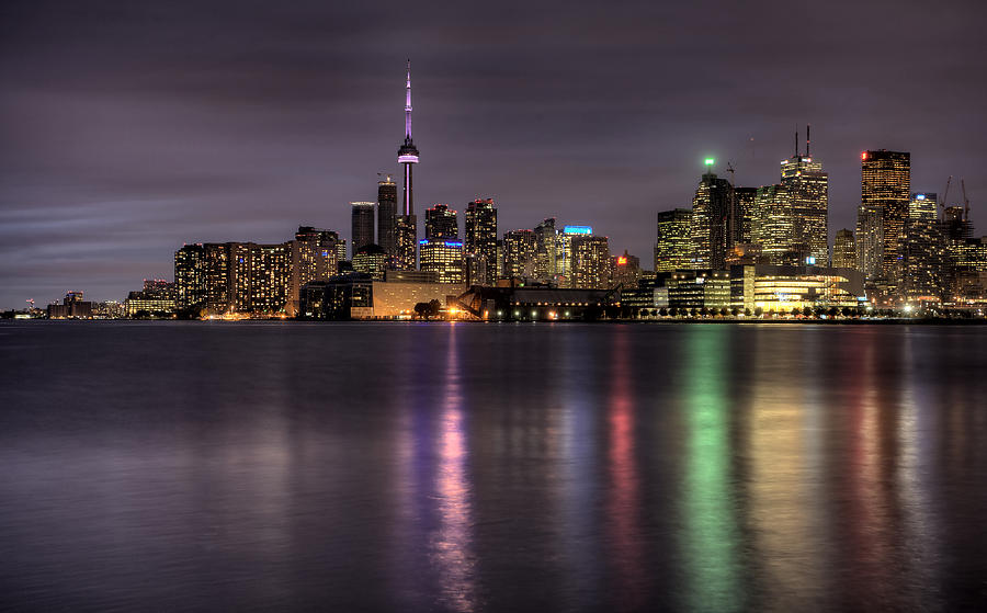 Landmark Photograph - Night Shot Toronto City #2 by Mark Duffy