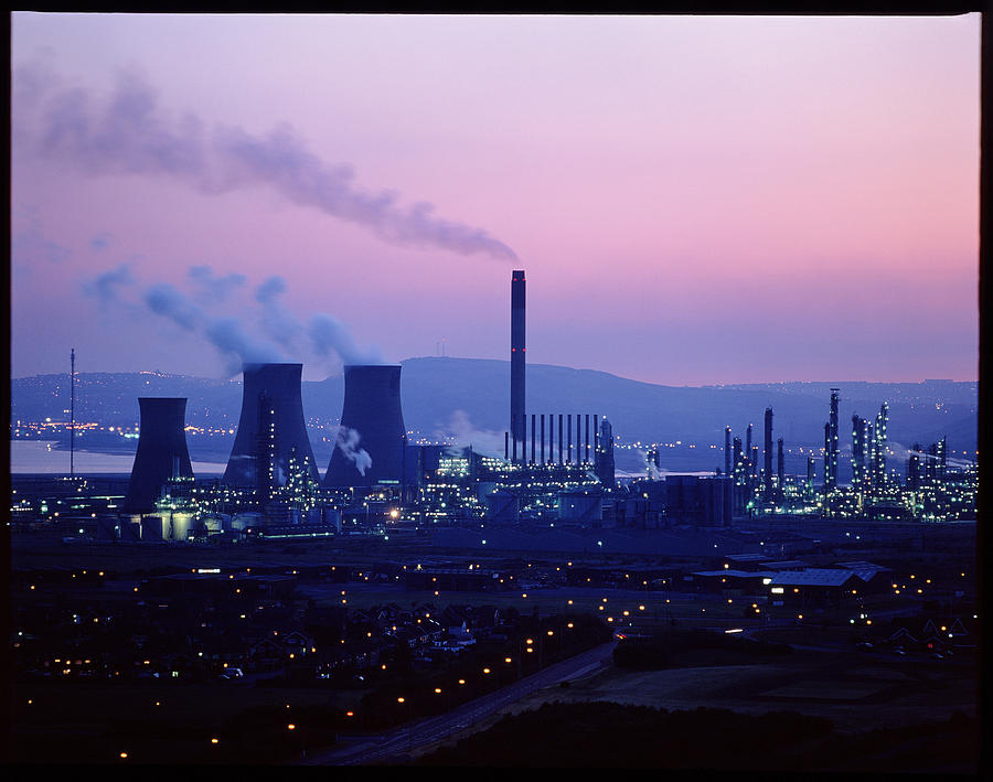 Petrochemical Plant Photograph - Night Time View Of A Bp Petrochemical Plant #2 by Martin Bond/science Photo Library