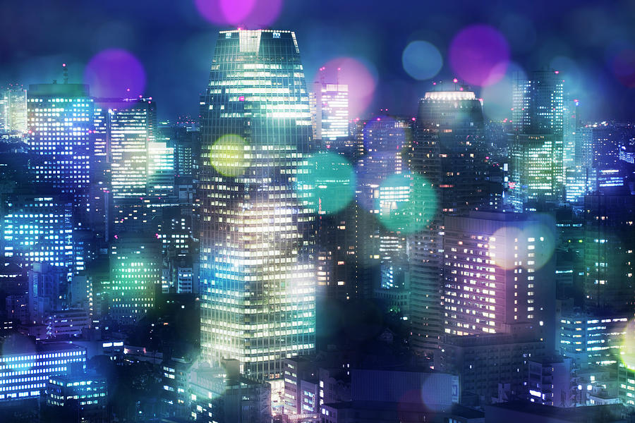 Nightscape In Tokyo With A Lot Of Glow Photograph by Hiroshi Watanabe Nightscape In Tokyo With A Lot Of Glow Photograph by Hiroshi Watanabe