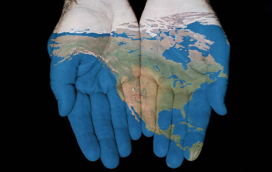 North America In Our Hands Photograph by Jim Vallee
