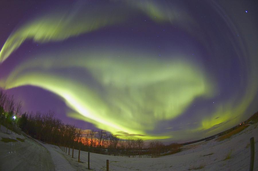 Winter Photograph - Northern Lights, Edmonton, Alberta #2 by Carson Ganci