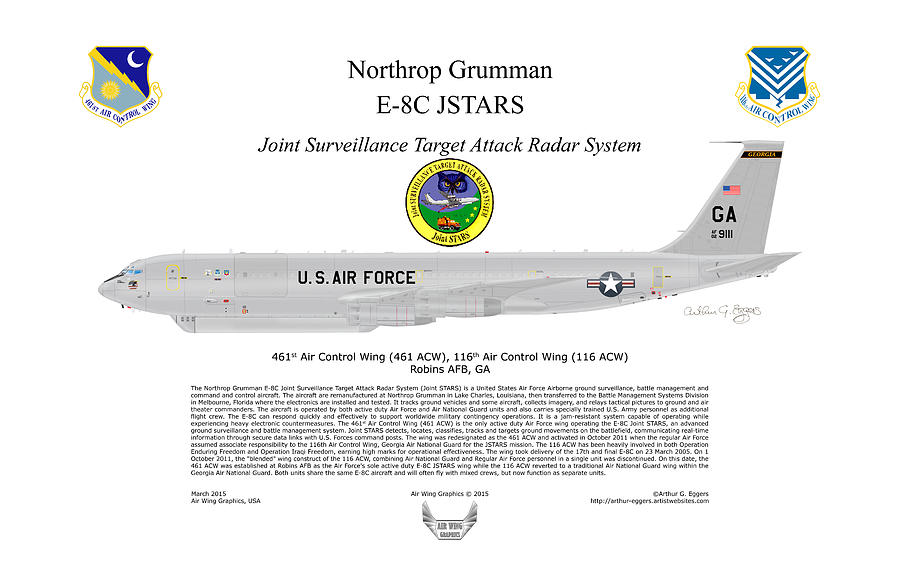Northrop Grumman E-8C JSTARS #1 Digital Art by Arthur Eggers