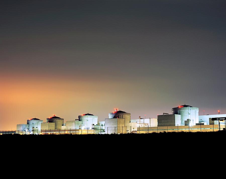 Nuclear Power Station At Night #2 Photograph by Martin Bond/science Photo Library