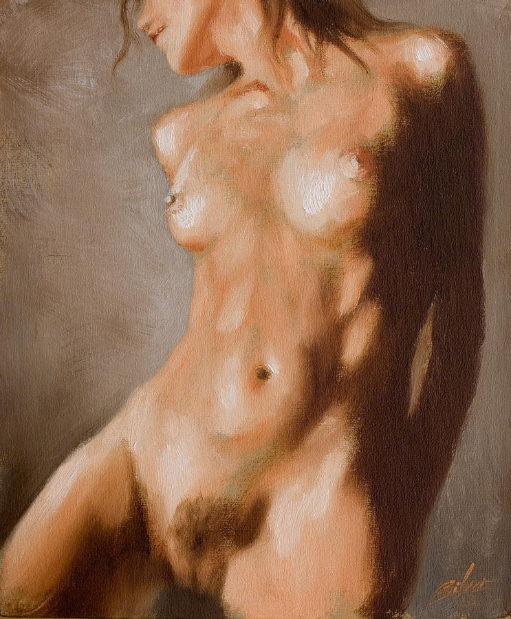 Painter In The Studio With Nude Model Wood Print By Francesco Beda