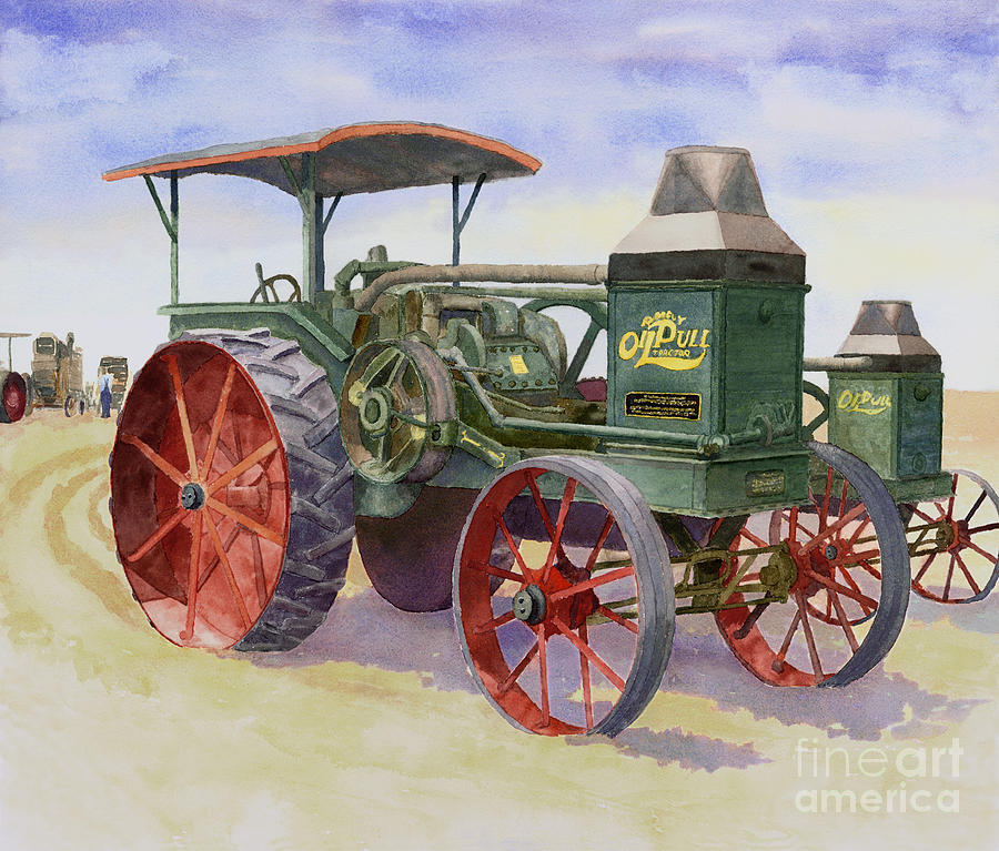 Tractor Painting - Oil Pull by David Dobs
