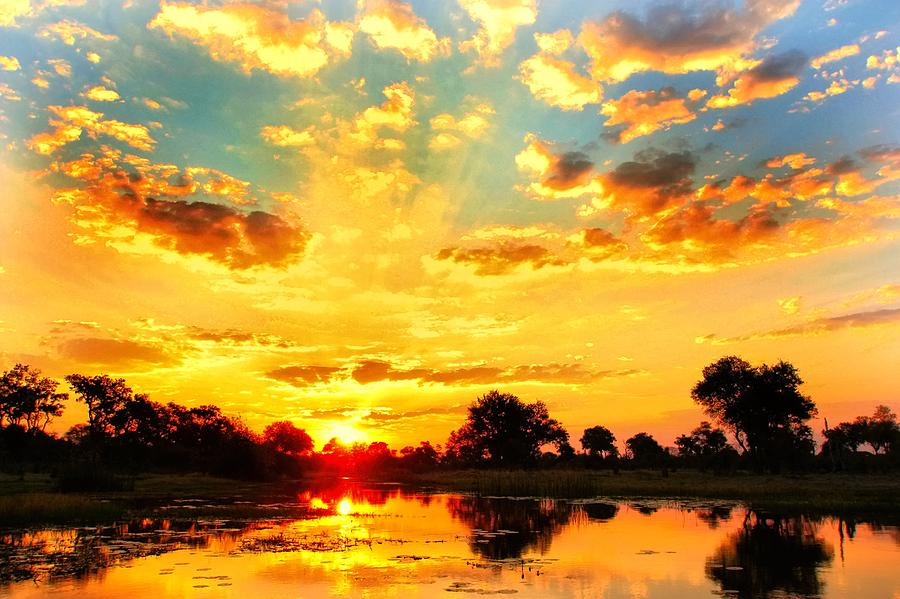 Okavango Delta Sunset #1 Photograph by Amanda Stadther
