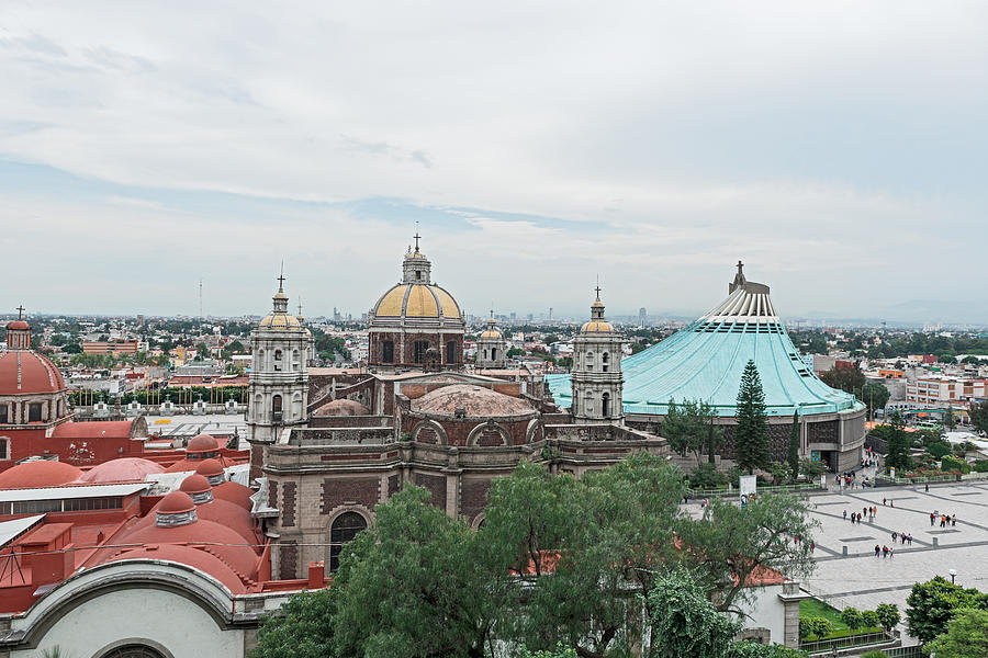Old basilica and the modern basilica in Guadalupe Mexico. #2 Photograph by Marek Poplawski