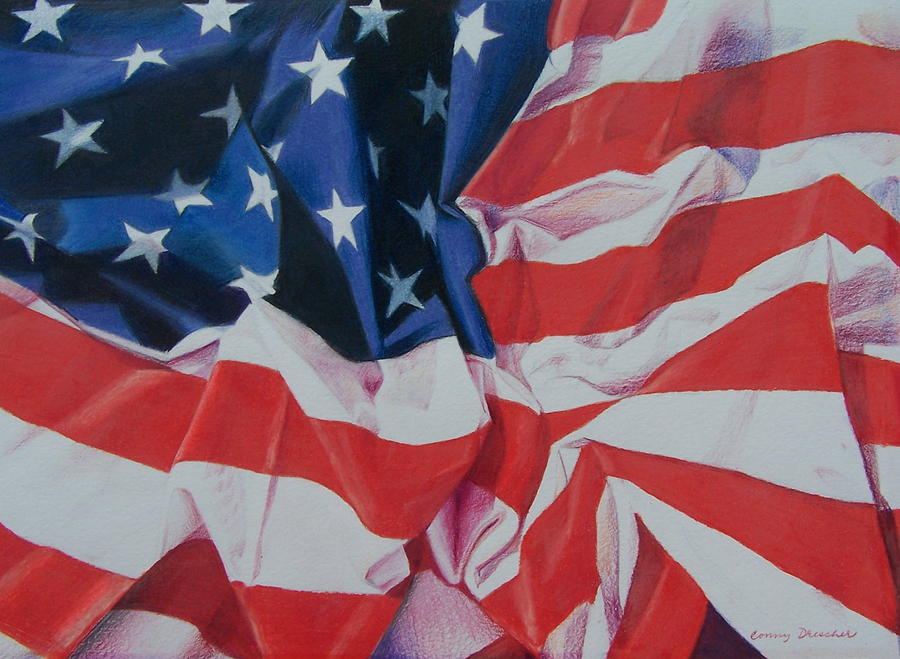 The American Flag Painting by Constance Drescher