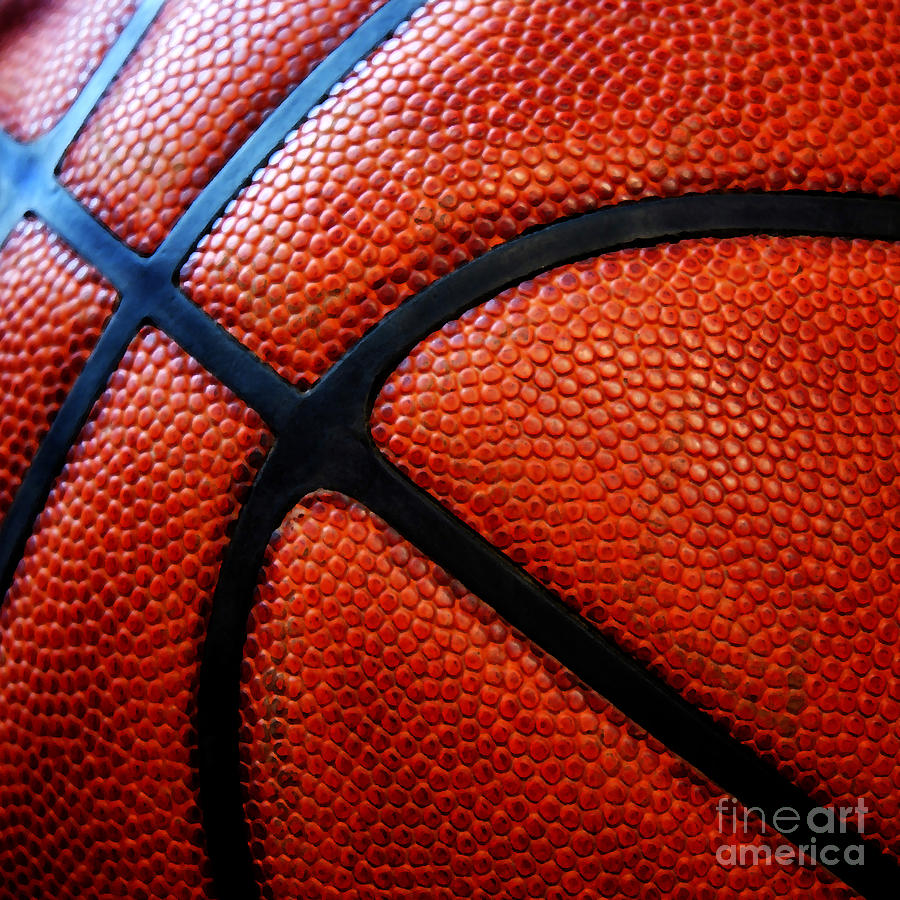 Basketball Mixed Media - Old Leather Basketball #2 by Lane Erickson