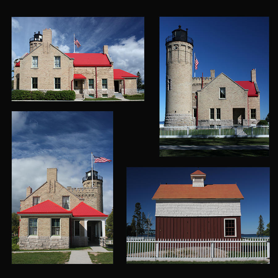 Old Mackinac Point Lighthouse Collage Photograph by Mary Bedy