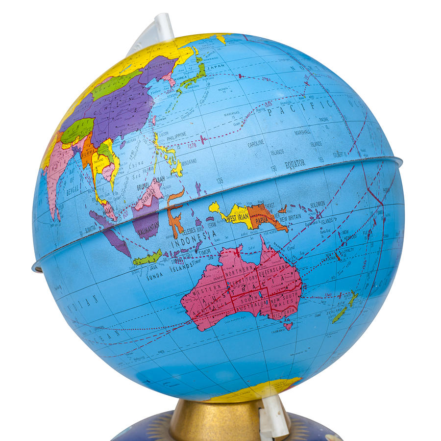 Old Rotating  World  Map Globe  Photograph by Donald Erickson
