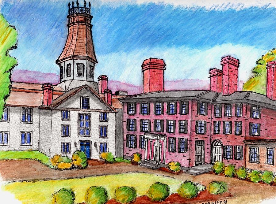 Old Salem Jail #2 Drawing by Paul Meinerth
