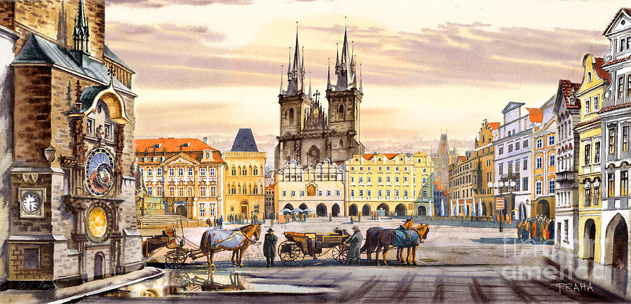 Old town square Painting by Dmitry Koptevskiy - Fine Art America