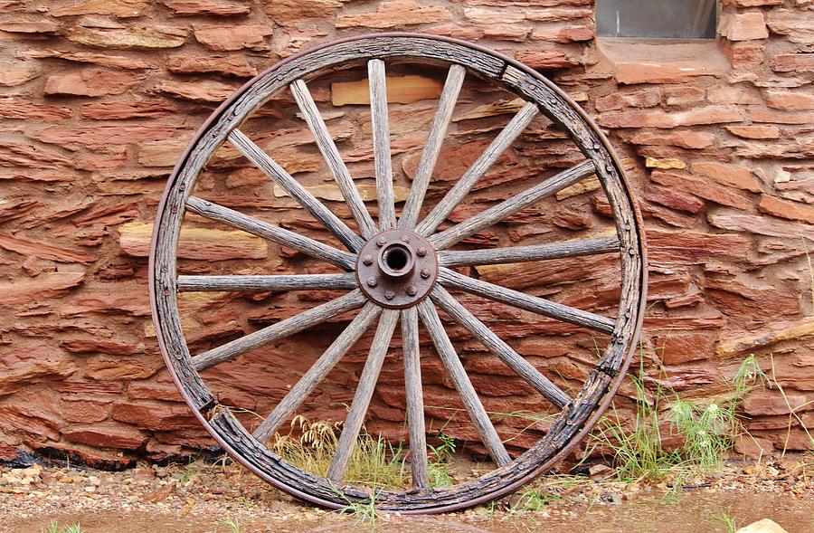 Old Wagon Wheel 2 Photograph by Cynthia Guinn
