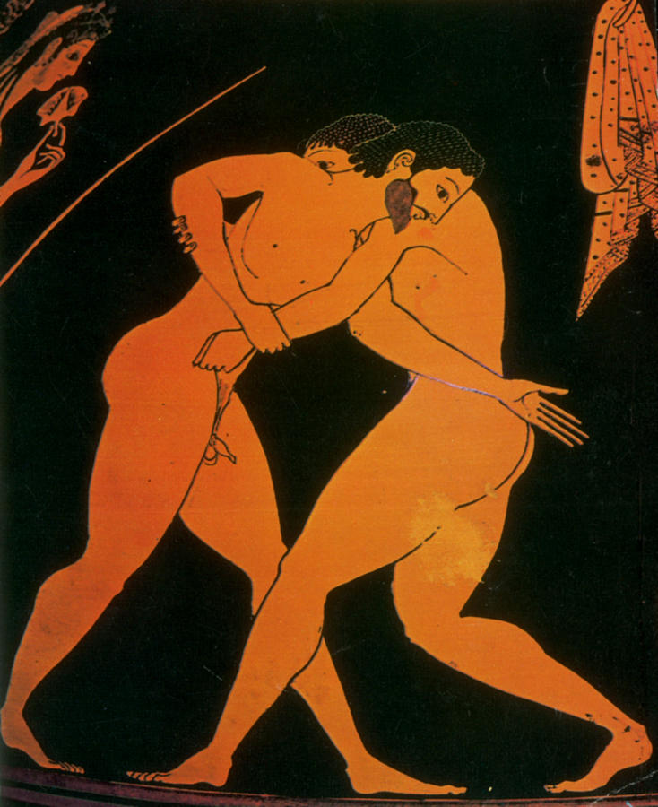 Olympic Games, Wrestling, Red-figure #2 Photograph by Science Source