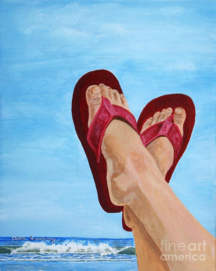 Beach Painting - On the Beach by Debbie Broadway