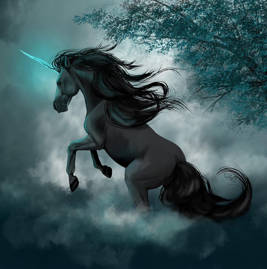 Unicorn Digital Art - Only Dreams Remain by Kate Black