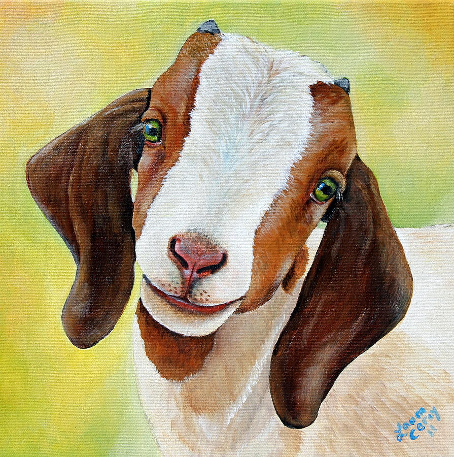 Sheep Painting - Opal #2 by Laura Carey