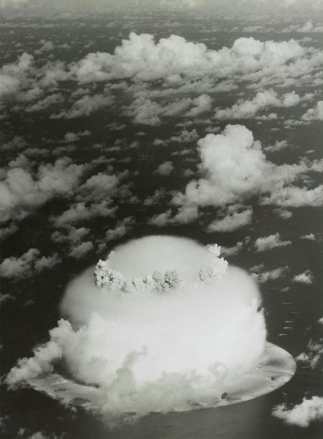 Atomic Bomb Mushroom Cloud Operation Crossroads Baker Test Duffle Bag by  The Arts