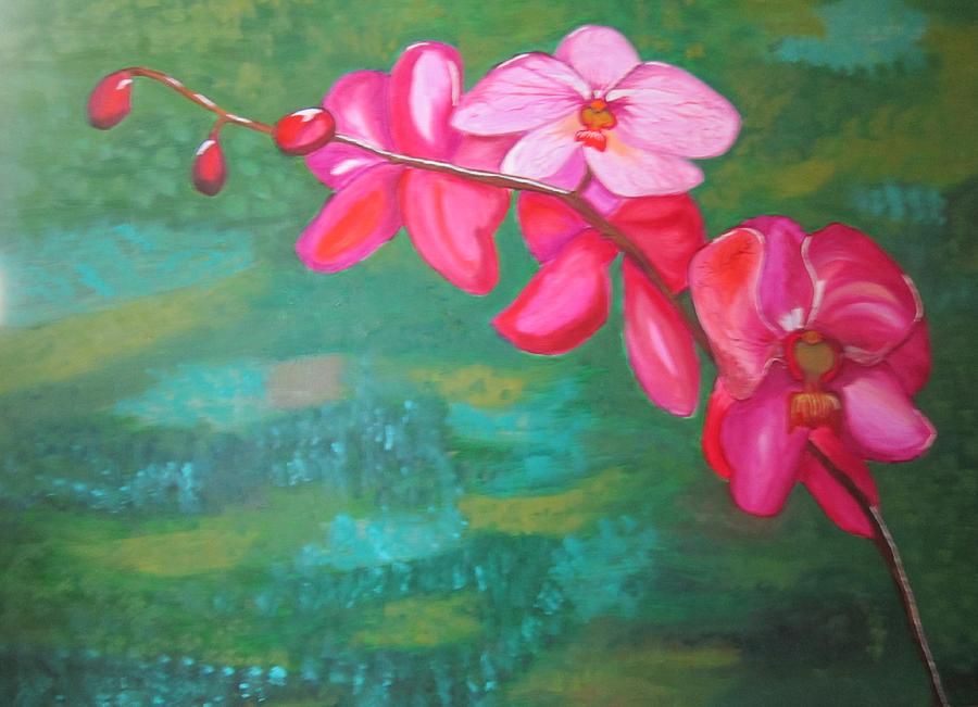 Orchid Twig #2 Painting by Jennylynd James