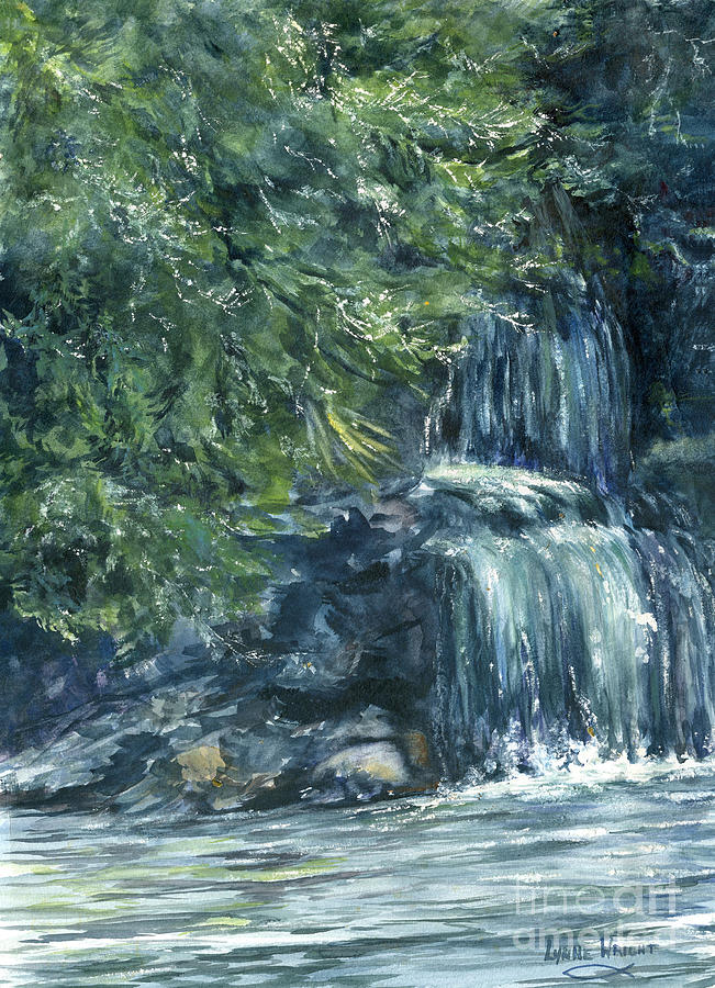Landscape Painting - Oregon Waterfall by Lynne Wright