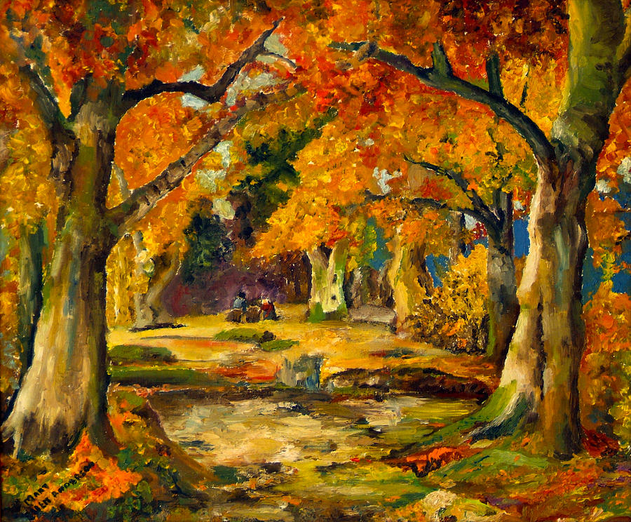 Fall Painting - Our Place in the Woods #2 by Mary Ellen Anderson